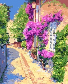 Раскраска по номерам - Тихая улочка, 40 х 50 см. (Белоснежка, 838-AB)